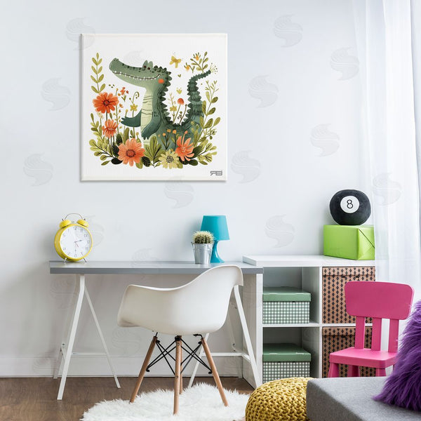 Stupell Industries RB | Floral Happy Alligator Wall Art