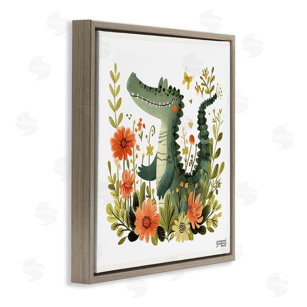 Stupell Industries RB | Floral Happy Alligator Wall Art