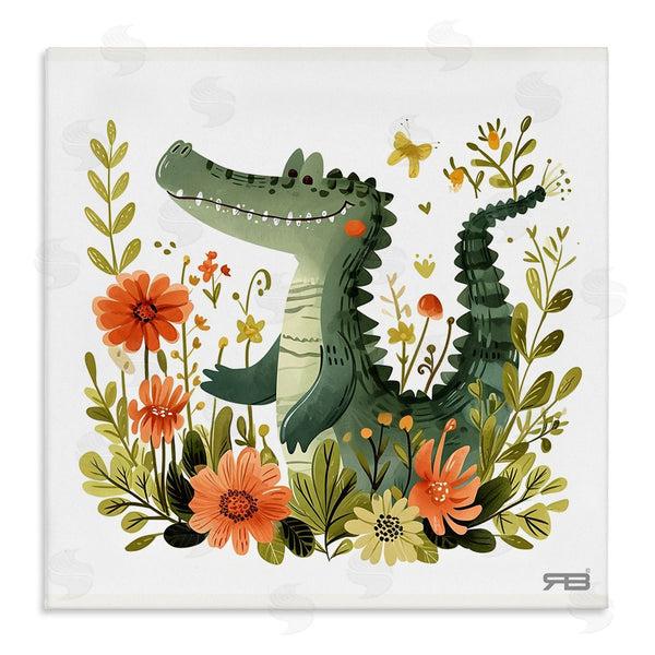 stupell industries RB | Floral Happy Alligator Wall Art