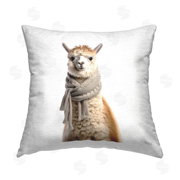 Stupell Industries RB | Fluffy Alpaca In Scarf Printed Throw Pillow