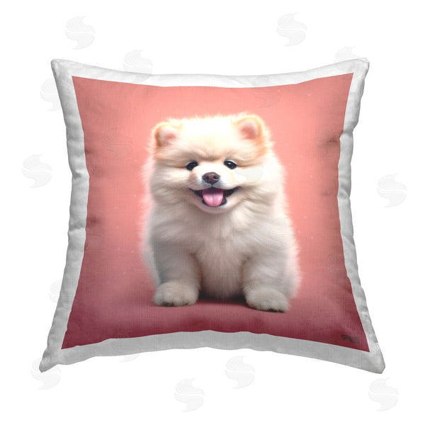 stupell industries RB | Fluffy White Puppy Printed Throw Pillow