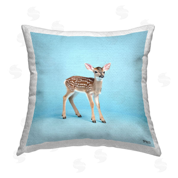 Stupell Industries RB | Forest Fawn On Blue Printed Throw Pillow