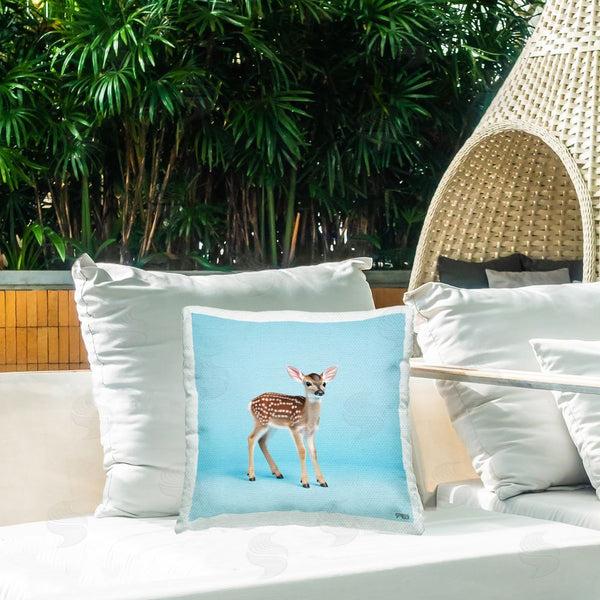 Stupell Industries RB | Forest Fawn On Blue Printed Throw Pillow