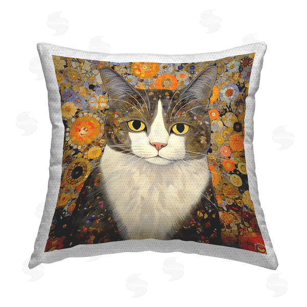 Stupell Industries RB | Geometric Collaged Cat Printed Throw Pillow