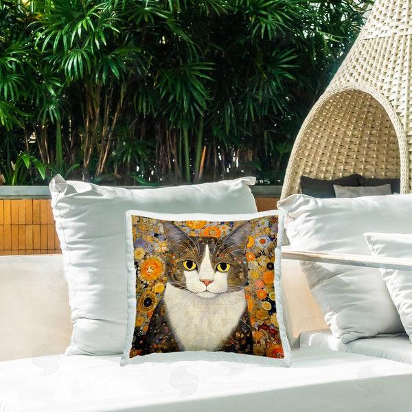 Stupell Industries RB | Geometric Collaged Cat Printed Throw Pillow