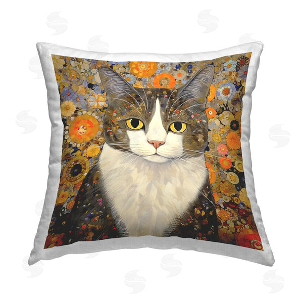 stupell industries RB | Geometric Collaged Cat Printed Throw Pillow