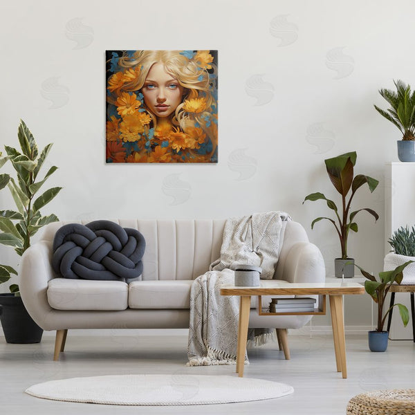 Stupell Industries RB | Girl With Cascading Flowers Wall Art
