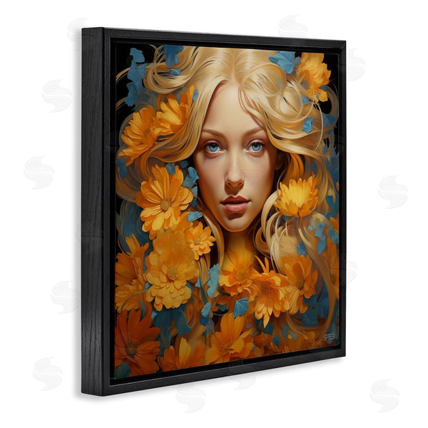 Stupell Industries RB | Girl With Cascading Flowers Wall Art