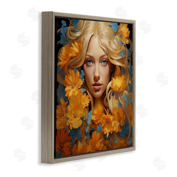 Stupell Industries RB | Girl With Cascading Flowers Wall Art