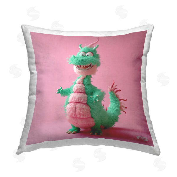 stupell industries RB | Happy Green Dragon Printed Throw Pillow