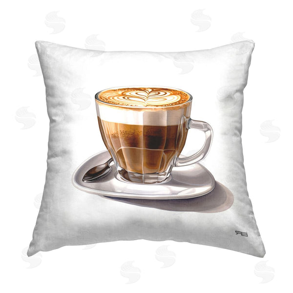 stupell industries RB | Latte with Swirled Design Printed Throw Pillow