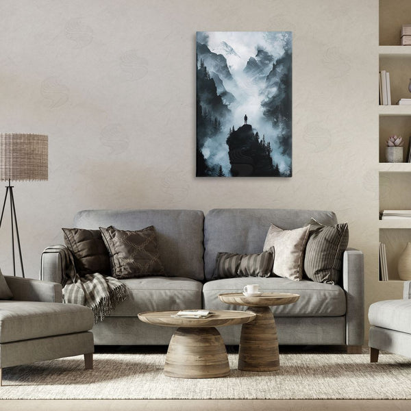 Stupell Industries RB | Man On Intense Cliff Wall Art