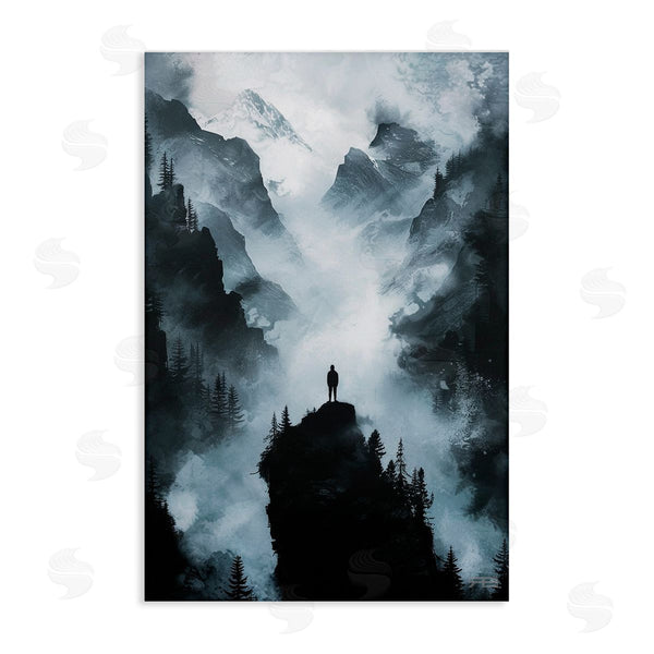 stupell industries RB | Man on Intense Cliff Wall Art