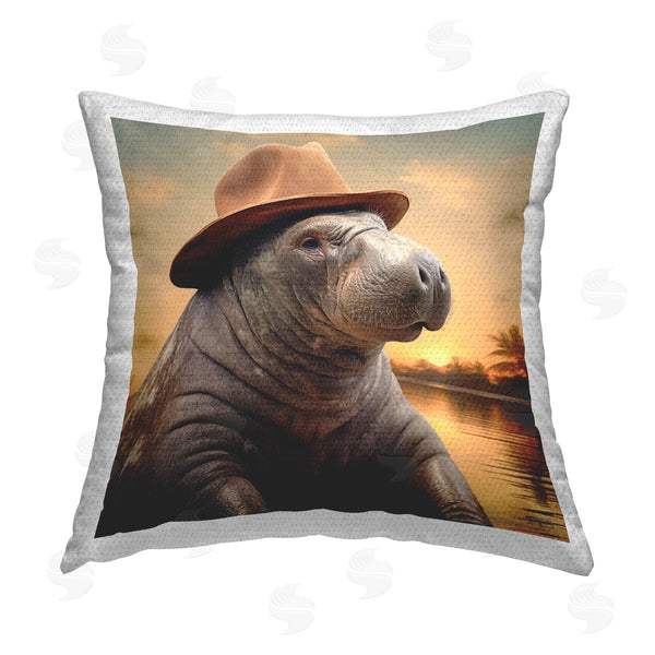 Stupell Industries RB | Manatee At Sunset Printed Throw Pillow