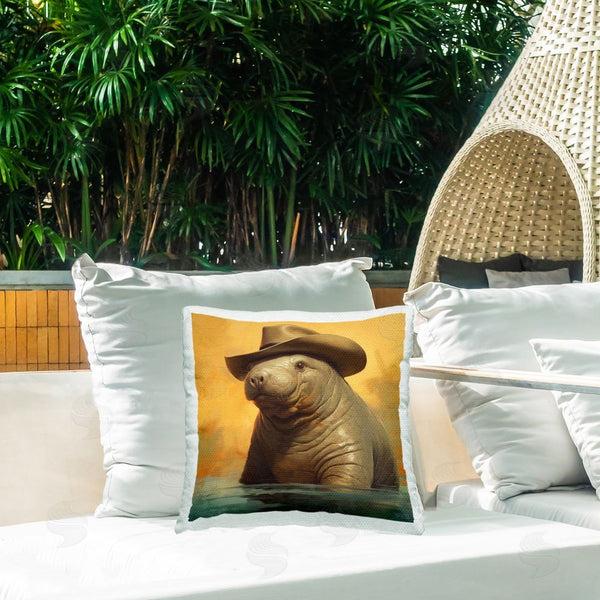 Stupell Industries RB | Manatee & Cowboy Hat Printed Throw Pillow