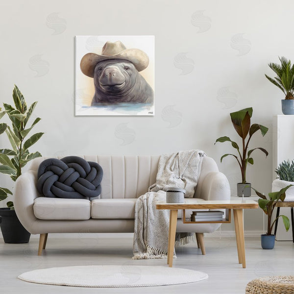 Stupell Industries RB | Manatee With Southern Hat Wall Art