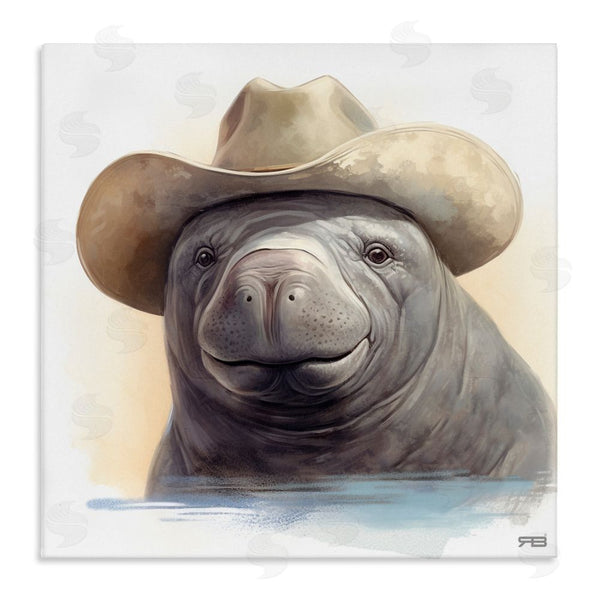 stupell industries RB | Manatee with Southern Hat Wall Art