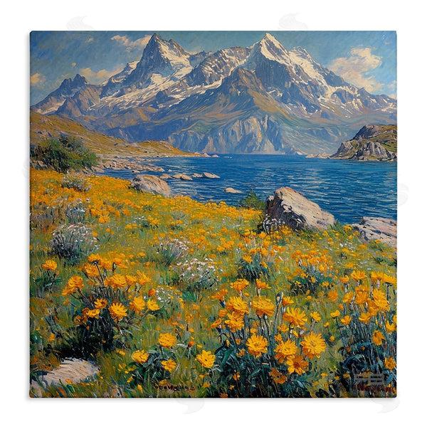 stupell industries RB | Mountain Daisy Meadow Wall Art
