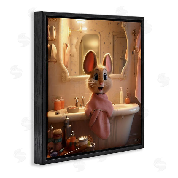 Stupell Industries RB | Mouse In Relaxing Bath Wall Art