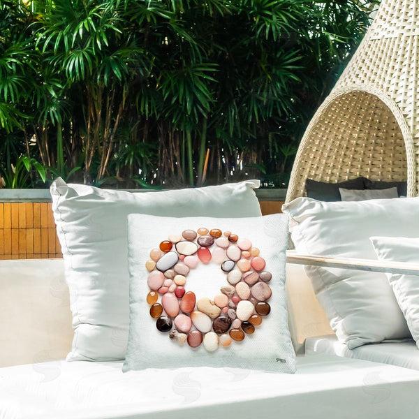 Stupell Industries RB | Natural Pebbles In Circle Printed Throw Pillow