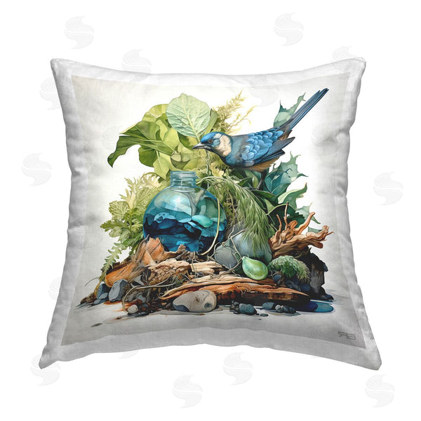 stupell industries RB | Nature Arrangement with Bird Printed Throw Pillow