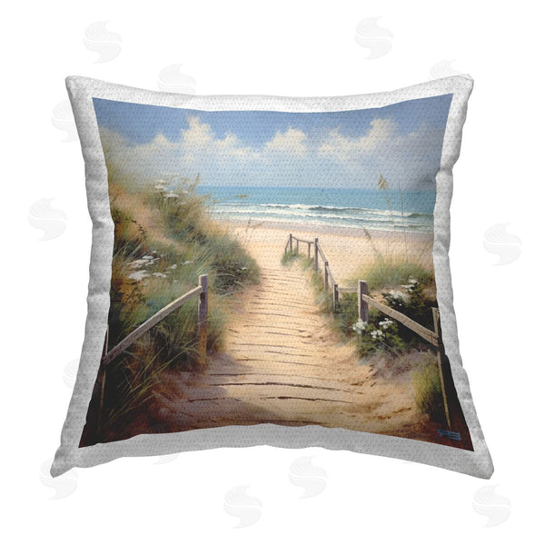 Stupell Industries RB | Nautical Sandy Boardwalk Printed Throw Pillow