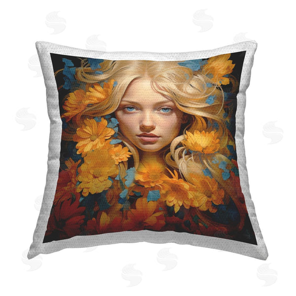 Stupell Industries RB | Orange Floral Portrait Printed Throw Pillow