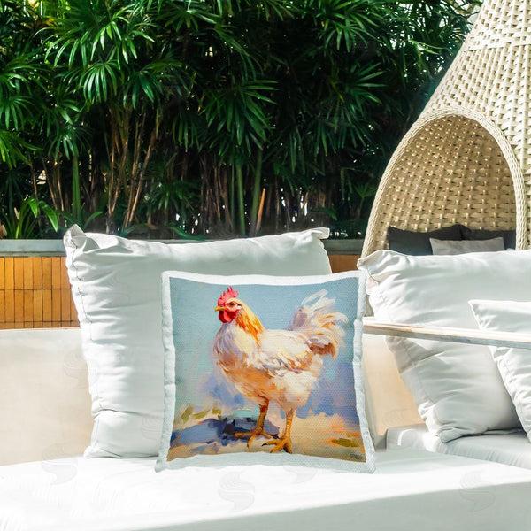 Stupell Industries RB | Painterly Country Rooster Printed Throw Pillow