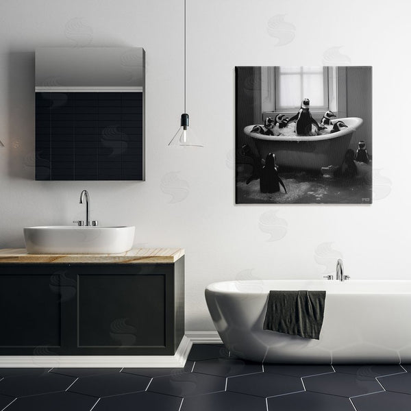 Stupell Industries RB | Penguin Flock In Tub Wall Art