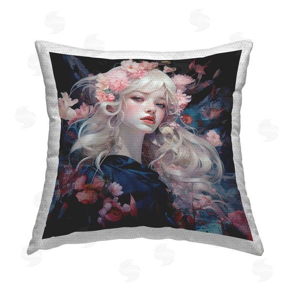 Stupell Industries RB | Pink Blooming Girl Printed Throw Pillow