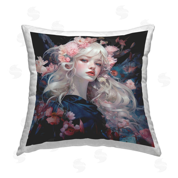 stupell industries RB | Pink Blooming Girl Printed Throw Pillow