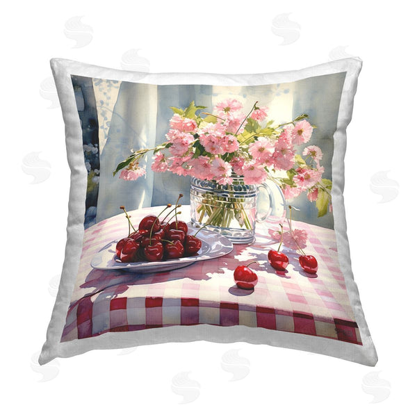 stupell industries RB | Pink Blossoms & Cherries Printed Throw Pillow