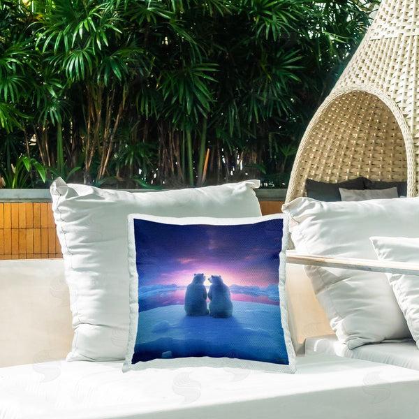 Stupell Industries RB | Polar Bear Duo Sunset Printed Throw Pillow