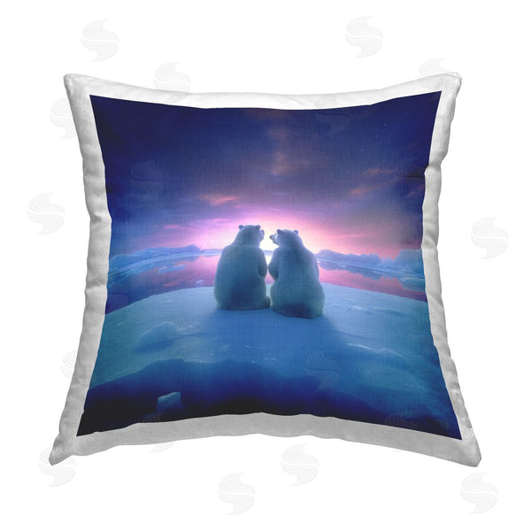stupell industries RB | Polar Bear Duo Sunset Printed Throw Pillow