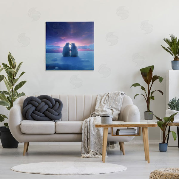 Stupell Industries RB | Polar Bears At Sunset Wall Art
