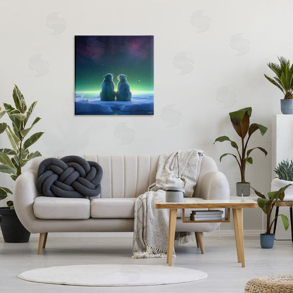 Stupell Industries RB | Polar Bears & Northern Lights Wall Art
