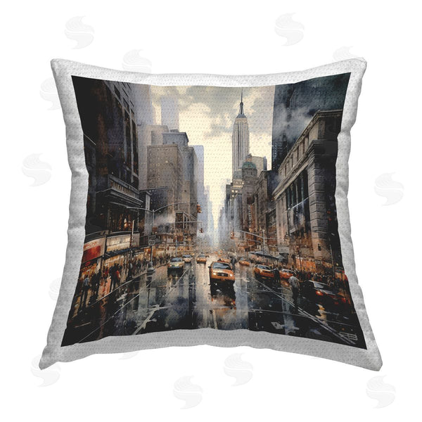 Stupell Industries RB | Rainy Urban Cityscape Printed Throw Pillow