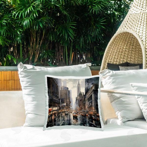Stupell Industries RB | Rainy Urban Cityscape Printed Throw Pillow