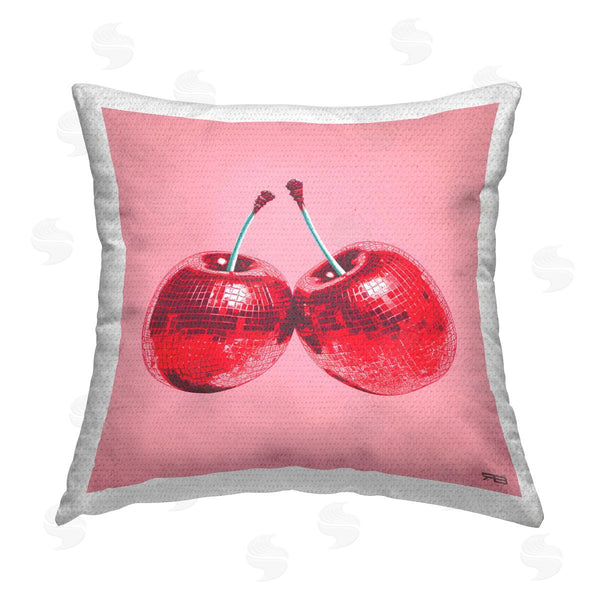 Stupell Industries RB | Red Cherries On Pink Printed Throw Pillow
