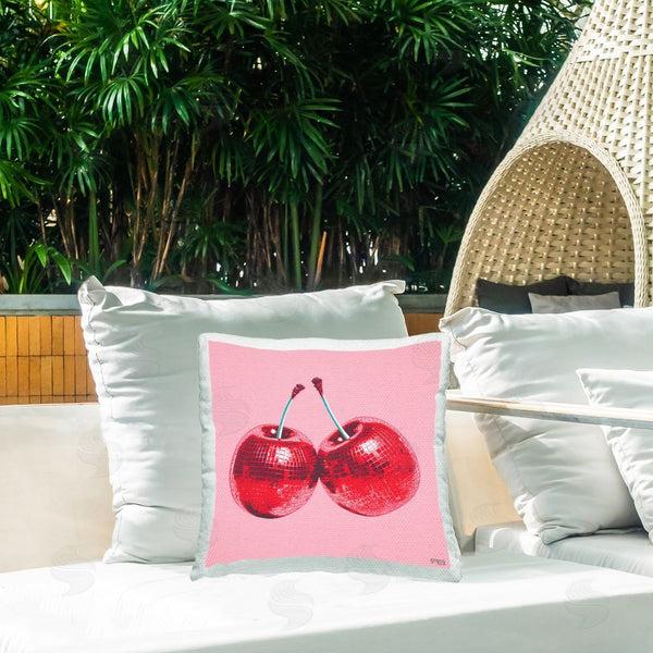 Stupell Industries RB | Red Cherries On Pink Printed Throw Pillow
