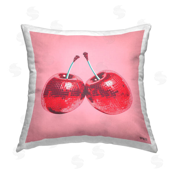 stupell industries RB | Red Cherries on Pink Printed Throw Pillow