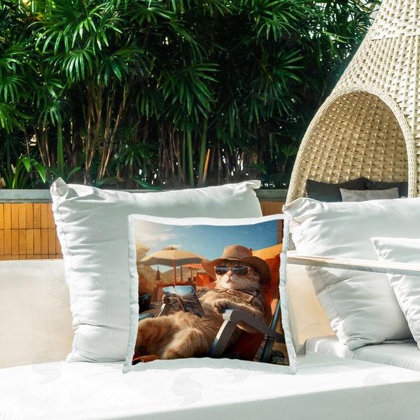 Stupell Industries RB | Relaxing Cat Lounge Chair Printed Throw Pillow