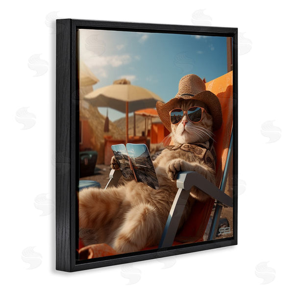 Stupell Industries RB | Relaxing Cat Lounge Chair Wall Art