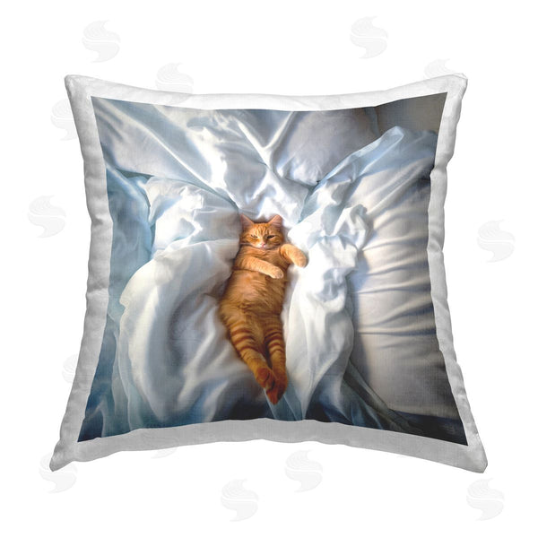 stupell industries RB | Resting Cat Snuggling Printed Throw Pillow