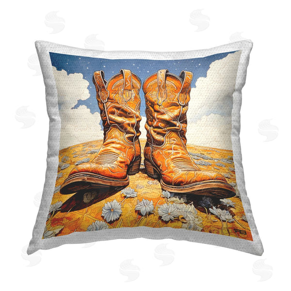Stupell Industries RB | Rodeo Boots & Daisies Printed Throw Pillow