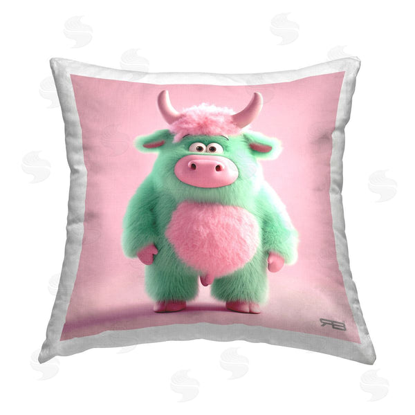 stupell industries RB | Silly Green Cow Printed Throw Pillow