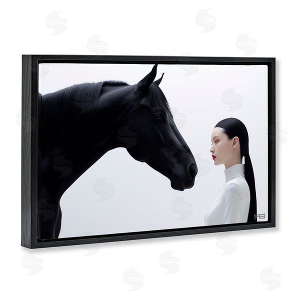 Stupell Industries RB | Sleek Black Horse & Girl Wall Art