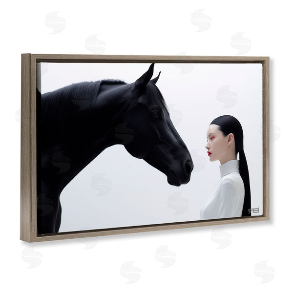 Stupell Industries RB | Sleek Black Horse & Girl Wall Art