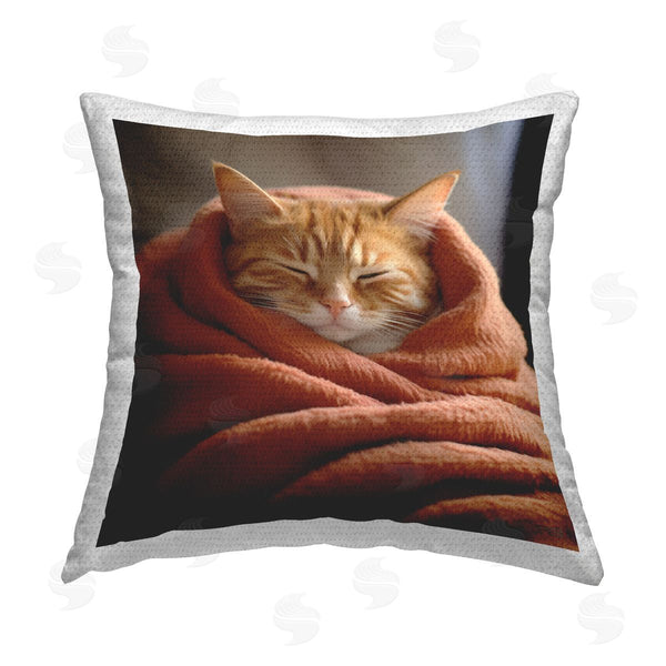 Stupell Industries RB | Sleepy Cuddling Cat Printed Throw Pillow