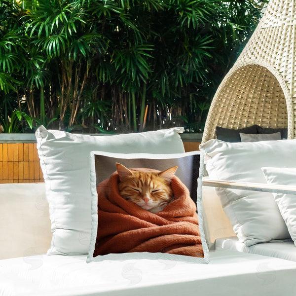Stupell Industries RB | Sleepy Cuddling Cat Printed Throw Pillow
